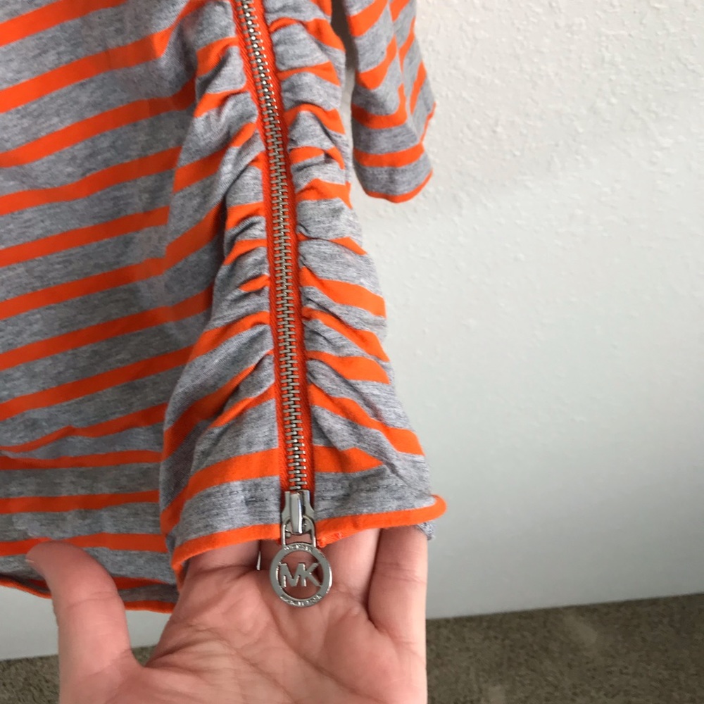 Michael Michael Kors Orange and Grey Top Size LG - Picture 3 of 7
